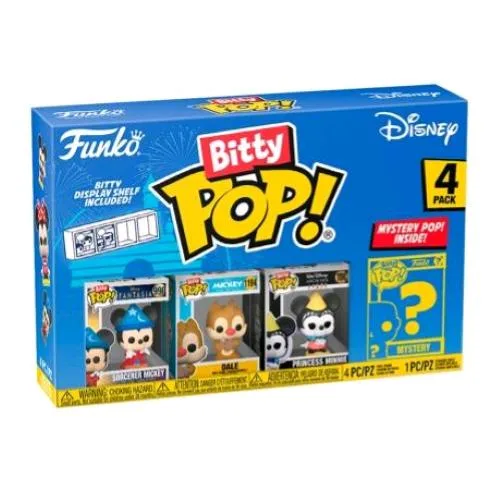 Funko Pop Bitty Pop Disney 4PK Sorcerer Mickey Dale Princess Minnie e una Figura Misteriosa a Sorpresa