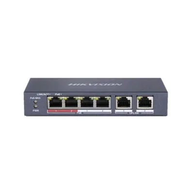 Hikvision DS-3E0510P-E/M Switch 8 Porte Gigabit Porte 10/100/1000 POE (POE 58W) + 1 Porta Gigabit Uplink + 1 Porta Gigabit SFP Desktop