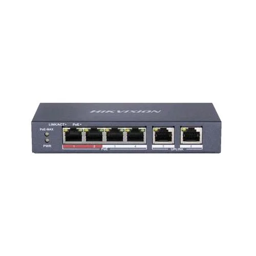 Hikvision DS-3E0510P-E/M Switch 8 Porte Gigabit Porte 10/100/1000 POE (POE 58W) + 1 Porta Gigabit Uplink + 1 Porta Gigabit SFP Desktop