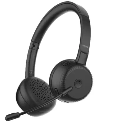 Nilox Cuffie con Microfono Wireless Dual Connect RF 2.5 GHz + Bluetooth 5.3 Cancellazione del Rumore Enc Dongle USB-A/C Nero