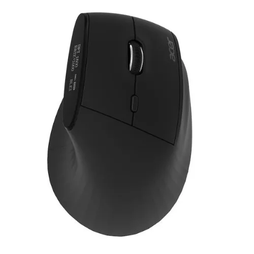 ACER Smart Fit Vertical Mouse Laser Verticale Dual Mode Bluetooth + Wireless Ricaricabile Display LCD 10 Puslanti 8.000 DPI Nero