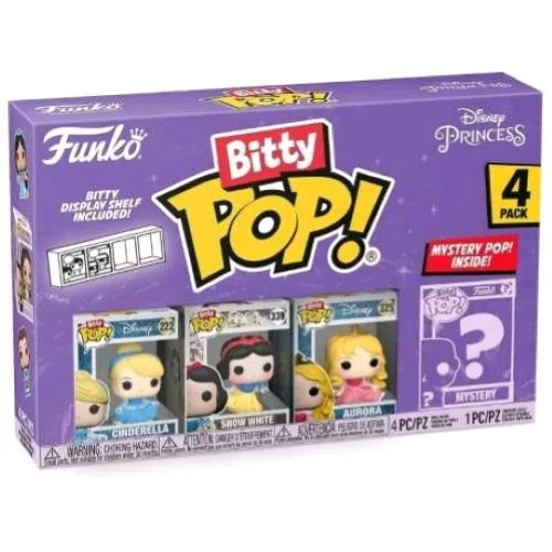 Funko Pop Bitty Pop Disney Princess 4PK Cinderella Snow White Aurora e una Mini Figura Misteriosa a Sorpresa