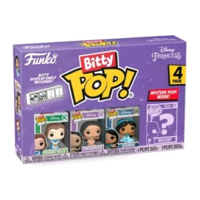 Funko Pop Bitty Pop Disney Princess 4PK Peasant Belle Pocahontas Jasmine e una Mini Figura Misteriosa a Sorpresa