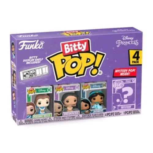 Funko Pop Bitty Pop Disney Princess 4PK Peasant Belle Pocahontas Jasmine e una Mini Figura Misteriosa a Sorpresa