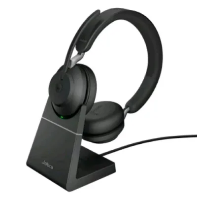 Jabra EVOLVE2 65 MS Cuffie con Microfono Bluetooth 5.0 Ricevitore USB Tipo a e Base di Ricarica Black
