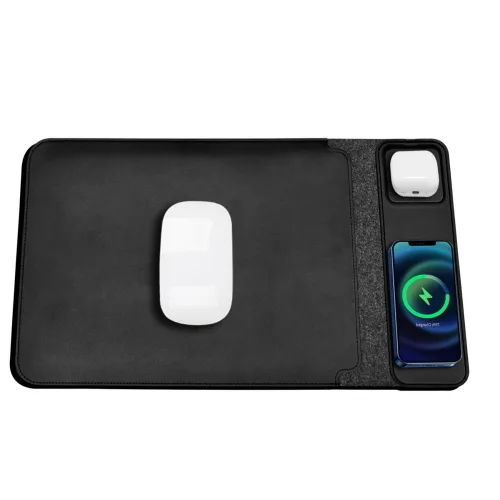 Nilox Custodia Universale per Notebook/Laptop/Tablet fino a 13,3" con Doppia Ricarica Wireless, Ricarica 2 Dispositivi, Custodia Che Funge da Tappetino Mouse