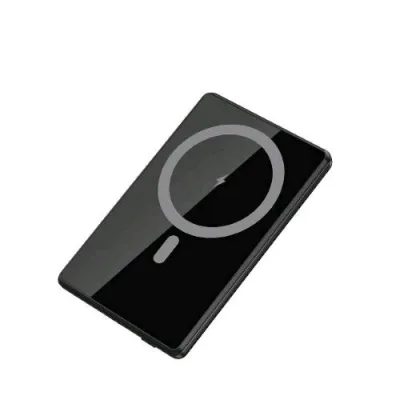 Celly Powerbank Wireless Magsafe 5.000mAh Ultrasottile in Alluminio 15 W Display LED Integrato Nero