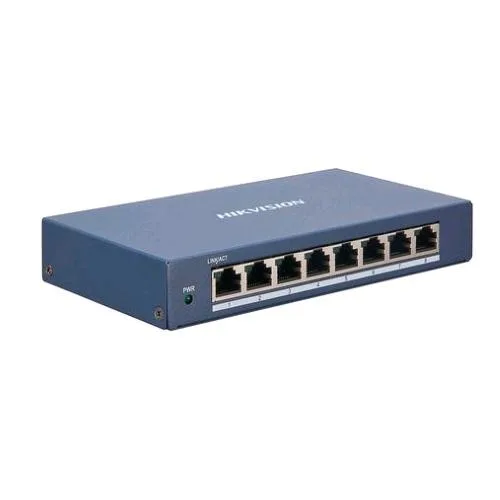 Hikvision DS-3E1508-Ei Switch di Rete Gestito L2 Gigabit Ethernet 10/100/1000 Mbps 8XRJ-45 Full Duplex Blu