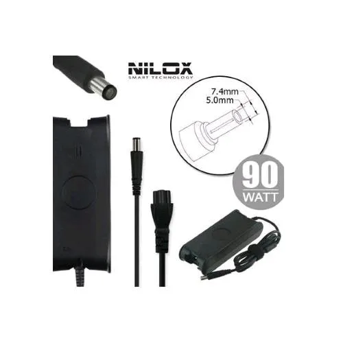 Nilox Dell Caricabatterie Notebook Ad Elevato Standard Produttivo Compatibile 90W 19.5V 4.62A 7.4 x 5mm Mero