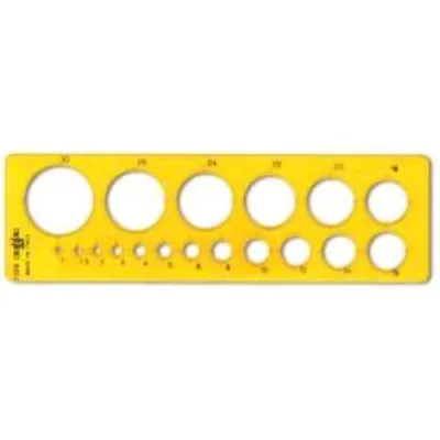 ARDA Maschera Cerchi 1/30 mm in Plastica 58X193 mm Arancio Conf 10 Pz.