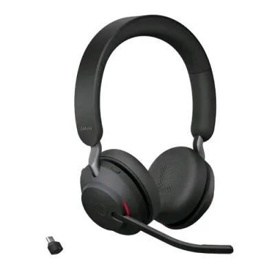 Jabra EVOLVE2 65 Uc Cuffie con Microfono Bluetooth 5.0 Ticevitore USB Tipo C e Base di Ricarica Nero