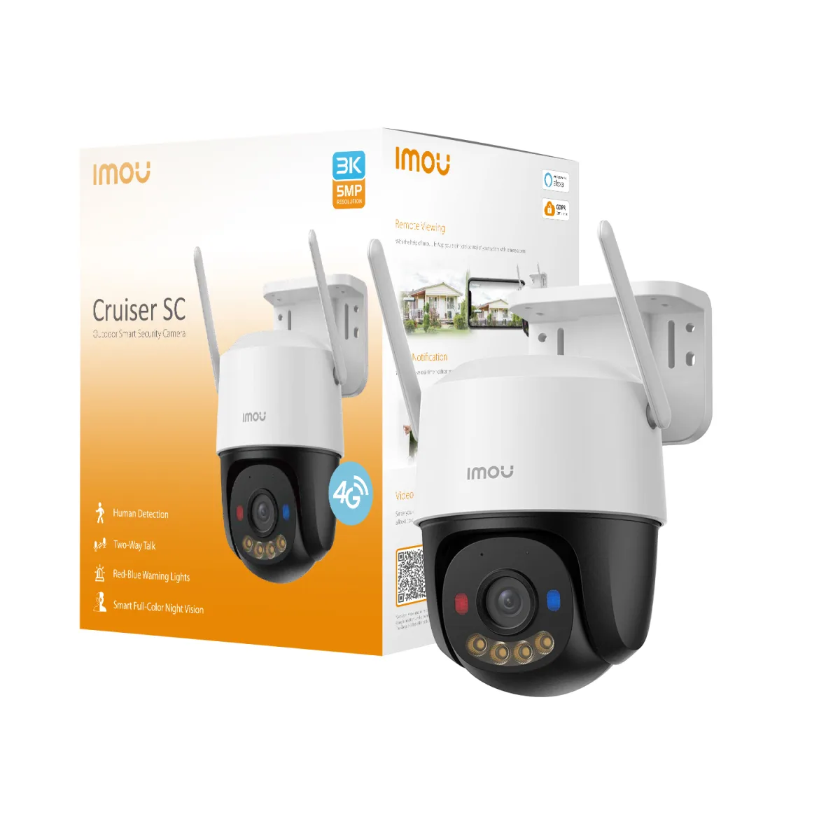 CAMERA 4G 3MP 2K CRUISER SC PTZ WIF 3.6MM SD 110DB MIC H265 RIFLETTORE
