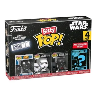 Funko Pop Bitty Pop Star Wars 4PK Darth Vader Stormtrooper The Fighter Pilot e una Figura Misteriosa a Sorpresa