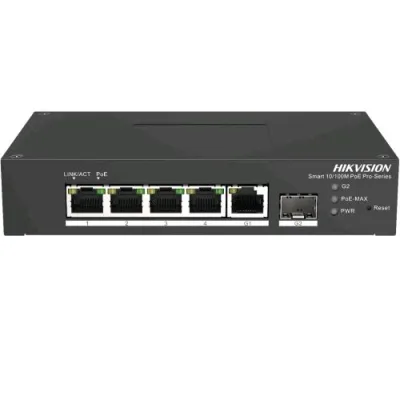 Hikvision DS-3T1306P-Si/HS Switch di Rete Smart Managed L2 4 Porte RJ-45 Fast Ethernet 1 Slot SFP Gigabit Ethernet Supporto POE Black