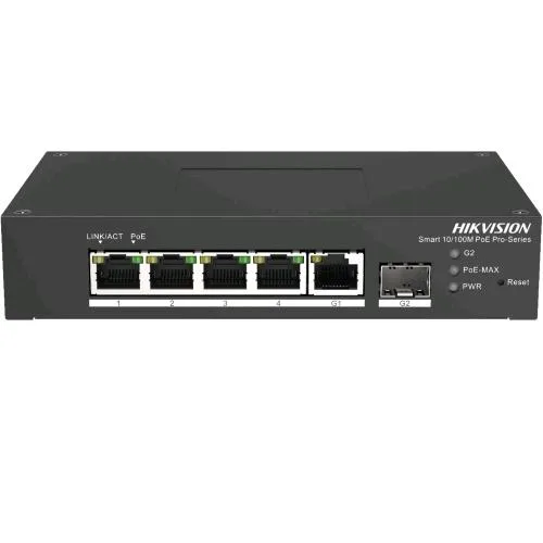 Hikvision DS-3T1306P-Si/HS Switch di Rete Smart Managed L2 4 Porte RJ-45 Fast Ethernet 1 Slot SFP Gigabit Ethernet Supporto POE Black