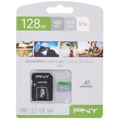 PNY Elite Flash 128GB Micro SDXC Classe 10 Uhs-I + Adattatore