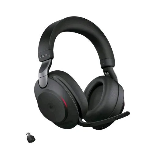 Jabra EVOLVE2 85 Cuffie con Microfono Wireless Cerificate MS Adattatore USB Tipo C Black