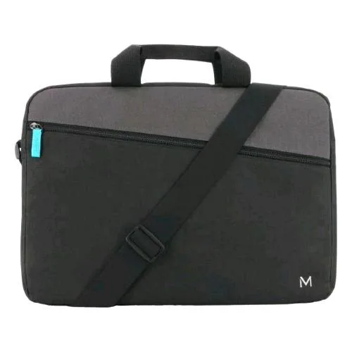 Mobiliscase The One Essential Borsa per Notebook da 14" in Poliestere Tasca Frontale con Tracolla Nero Grigio