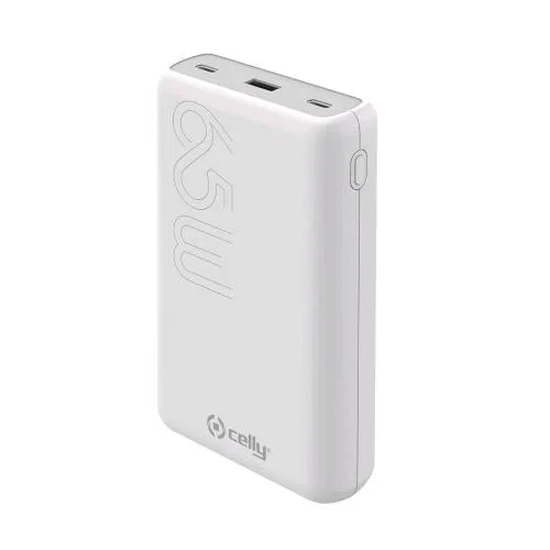 Celly Pro Power Power Bank 20.000mAh PD 65W USB-A + USB-C White