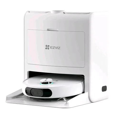 Ezviz RS2 Vacuum & Mop Combo Robot Aspirapolvere/Lavapavimenti con Stazione di Ricarica Contenitore Raccolta Sporco ed Acqua Navigazione 3D Laser 4000 Pa White