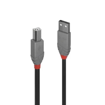 Lindy Cavo USB 2.0 Anthra Line Tipo a Maschio a B Maschio Doppia Schermatura Guscio in PVC 3 m