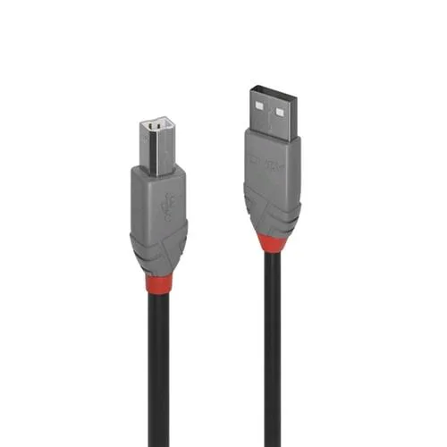 Lindy Cavo USB 2.0 Anthra Line Tipo a Maschio a B Maschio Doppia Schermatura Guscio in PVC 3 m