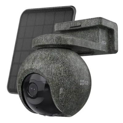 Ezviz EB8 Pro Ranger 4G Kit Telecamera 4K da Esterno Motorizzata a Batteria 4G Wi-Fi 6 + GPS Integrato Visione Notturna a Colori Difesa Attiva Rilevamento Intelligente Movimento Audio Bidirezionale + Pannello Solare 8 W Colore Camouflage