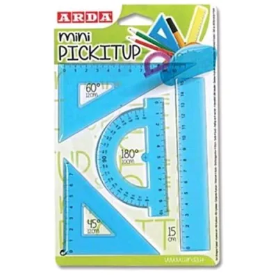 ARDA Mini Kit Disegno 45°12 cm + 60°/12 cm + R15 cm + 180° 10 cm