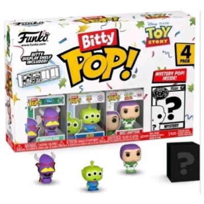 Funko Pop Bitty Pop Toy Story 4PK Zurg Alien Buzz Lightyear e una Mini Figura Misteriosa a Sorpresa