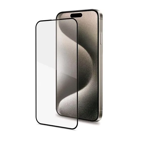 Celly Apple iPHONE 16 Plus Full Glass Proteggi Schermo in Vetro Temperato Trasparente Bordo Nero