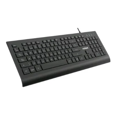 Nilox Keyboard Tastiera USB 105 Tasti Basso Profilo + 12 Tasti Multimediali Cavo 1.5 m Layout Italiano Nero