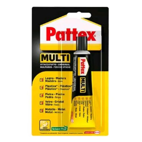 Pattex Colla Attaccatutto Multiuso Tubetto in Metallo da 20 ml Trasparente Conf 25 Pz.