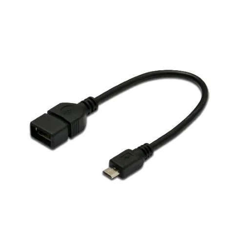 Digitus Cavo Adattatore OTG USB 2.0 Femmina a Micro USB Maschio 0,20 m Nero