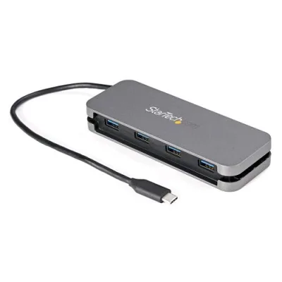 Startech Hub USB-C a 4 Porte USB-A 3.0 Adattatore Alimentato Via Bus Grigio Nero