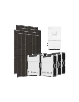 Kit fotovoltaico trifase 40040W inverter 40kW Solis litio 26.1kWh Weco EVO 5k3