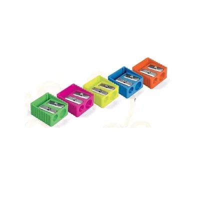 Lebez Temperamatite in Plastica 2 Fori Col. Assortiti Conf 20 Pz.