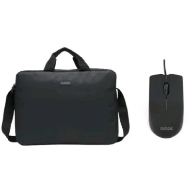 Nilox Kit Borsa per Notebook 15.6" + Mouse Ottico USB Nero