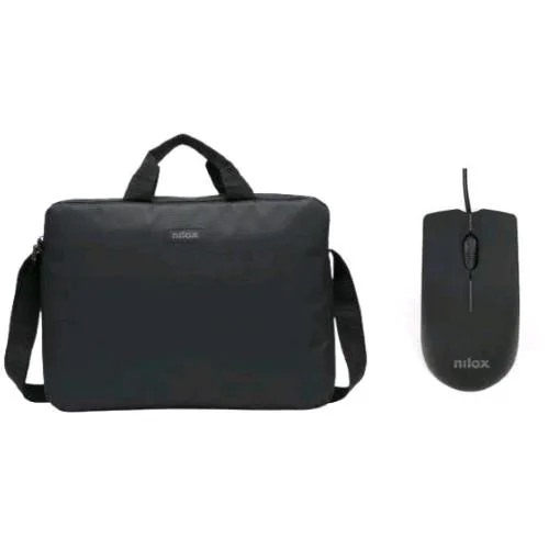 Nilox Kit Borsa per Notebook 15.6" + Mouse Ottico USB Nero