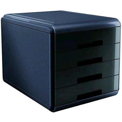 ARDA Mydesk Cassettiera 4 Cassetti Sovrapponibile Nera