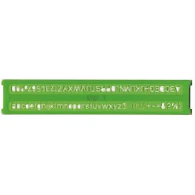 ARDA Normografo in Poliestere 229X48 mm Altezza Caratteri 5 mm Verde