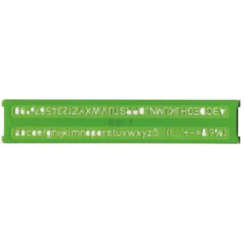 ARDA Normografo in Poliestere 229X48 mm Altezza Caratteri 5 mm Verde