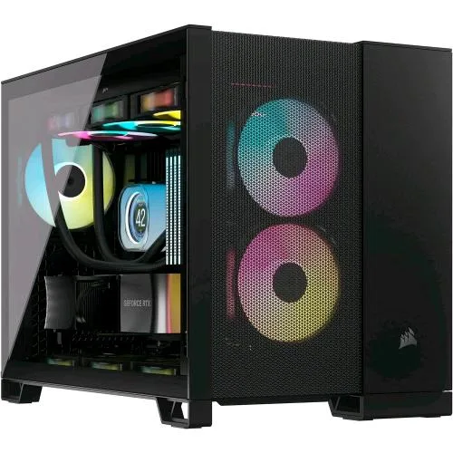 Corsair 2500D Airflow Case Mdi Tower Micro-ATX Pannello Laterale in Vetro Temperato minITX/mATX Nero