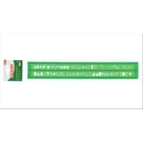 ARDA Normografo in Poliestere 30 cm Altezza Caratteri 10 mm Verde