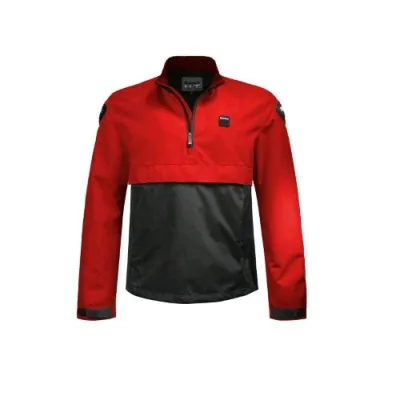 Blauer Spring Pull Giacca Motociclistica Uomo Taglia 2 XL con Protezioni per Spalla e Gomiti Rosso Nero