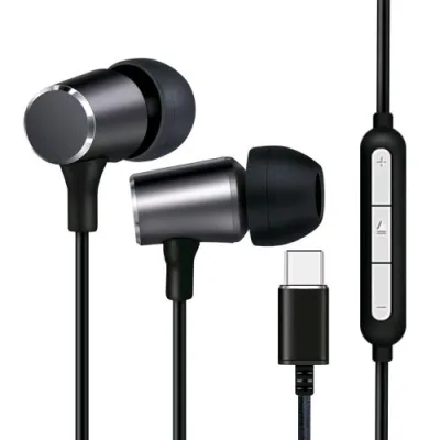 LINK Auricolari con Microfono USB-C con Controllo Volume Nero