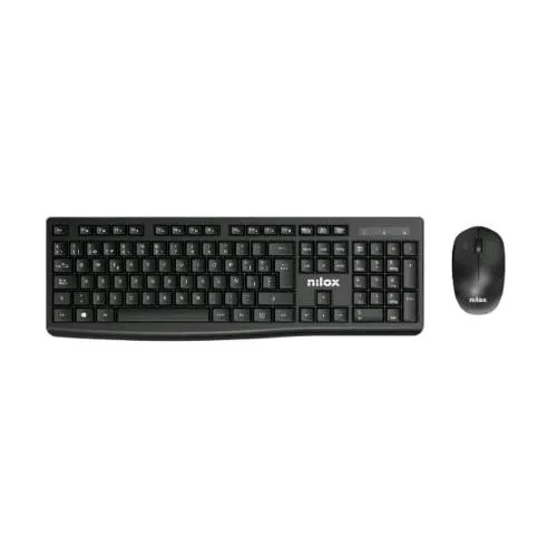 Nilox Kit Tastiera 12 Tasti Multimediali Wireless Layout Italiano + Mouse Ottico Wireless 3 Tasti 1600 DPI Nero