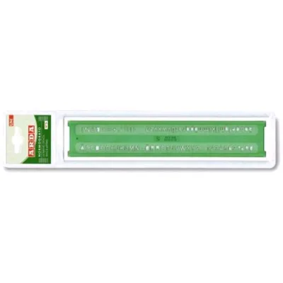 ARDA Normografo in Poliestere 30 cm Altezza Caratteri 7 mm Verde