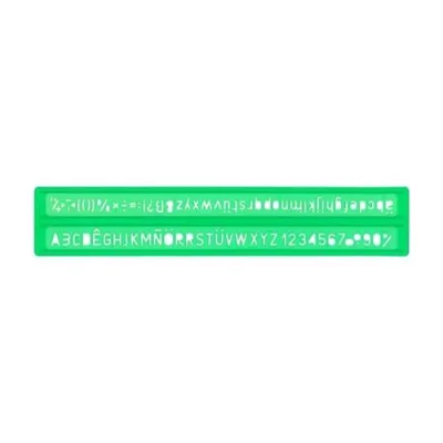 ARDA Normografo in Poliestere Altezza Caratteri 12 mm Verde