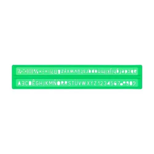 ARDA Normografo in Poliestere Altezza Caratteri 12 mm Verde
