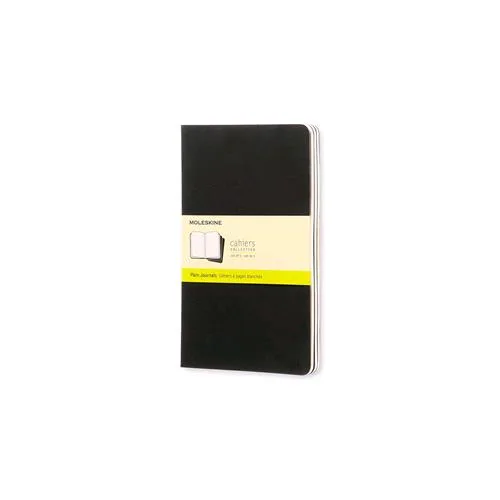 Moleskine Cahier Journal Large Black Plain Quaderno 210 x 130 mm 80 Fogli Col. Nero Conf 3 Pz.